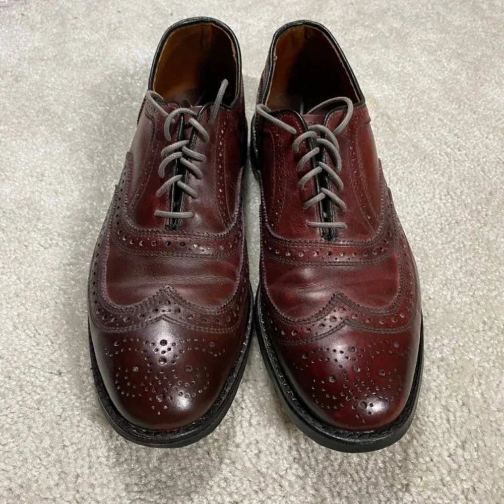 Allen Edmonds Dress Shoes Mens 10 D McAllister Wingtip Oxford Merlot Leather